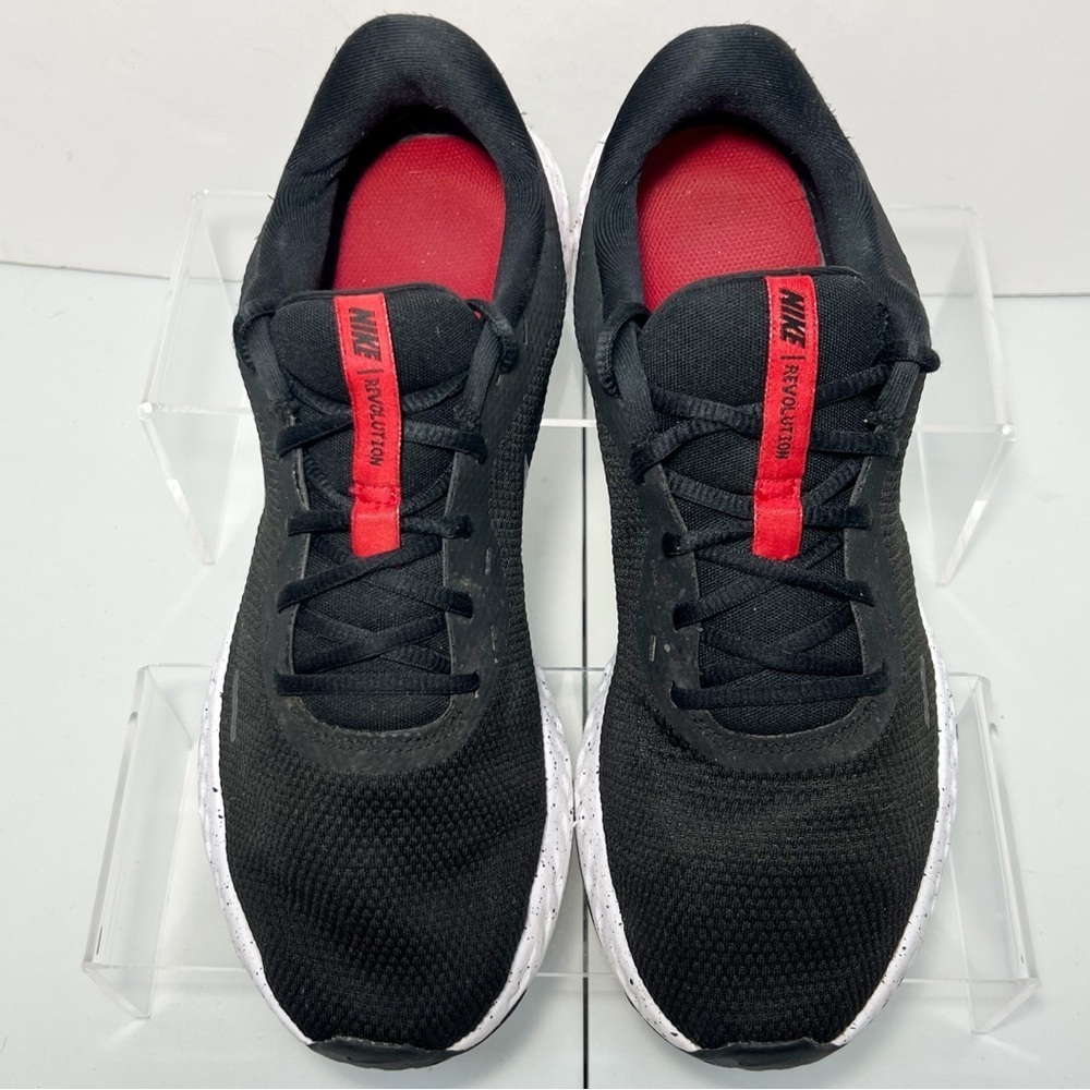 Nike Revolution 5 Mens Size 11 Shoes Black Red Running Training Sneakers - Picture 4 of 9